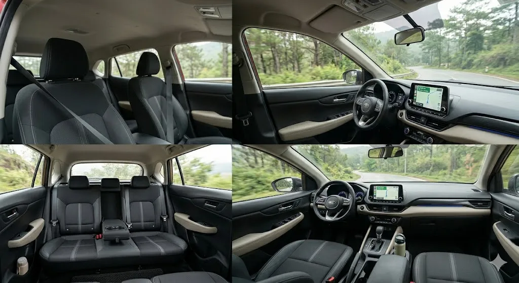 Xe dịch vụ với nội thất rộng rãi, sạch sẻ