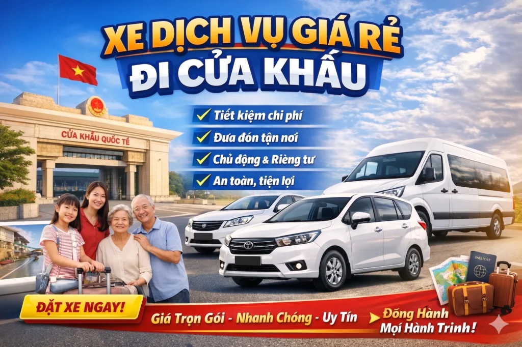 Đi Cửa Khẩu Không Lo Giá Cao – Xe Dịch Vụ Giá Rẻ Đưa Đón Tận Nơi 1 cua khau