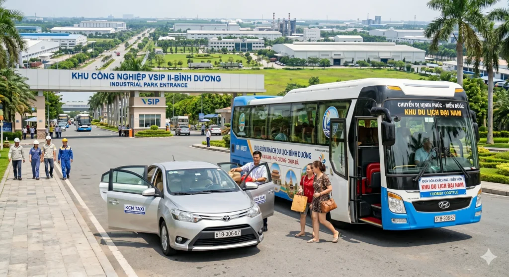 Xe 4 chổ trả khách ở khu công nghiệp