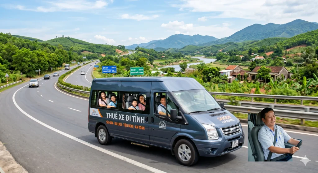 Thuê xe đi tỉnh, du lịch từ Sài Gòn tiện nghi, an toàn